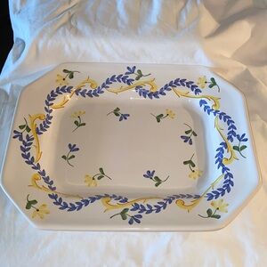 Vintage Jay Willfred Tureen under-plate serving platter Portugal handpainted